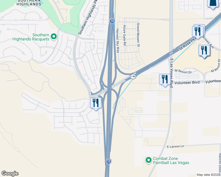 map of restaurants, bars, coffee shops, grocery stores, and more near 2 Saint Rose Parkway in Henderson
