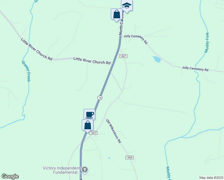 map of restaurants, bars, coffee shops, grocery stores, and more near 2998 North Carolina 16 in Taylorsville