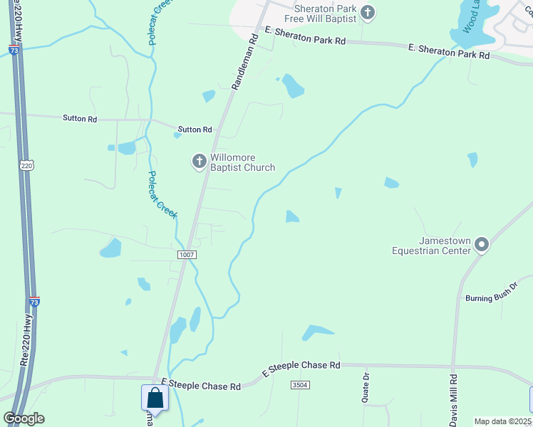 map of restaurants, bars, coffee shops, grocery stores, and more near 129 Serene Lane in Greensboro