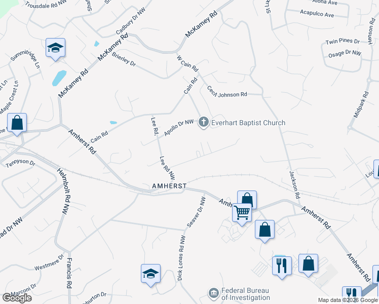 map of restaurants, bars, coffee shops, grocery stores, and more near 6435 Vance Lane in Knoxville