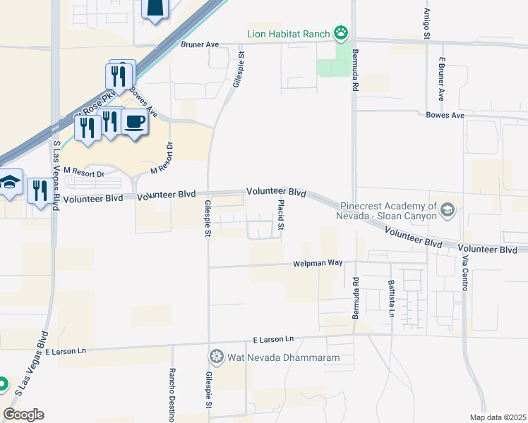 map of restaurants, bars, coffee shops, grocery stores, and more near 1836 Wolfcreek Falls Court in Henderson