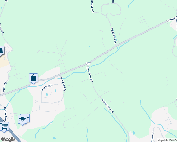 map of restaurants, bars, coffee shops, grocery stores, and more near 986 Kyker Ferry Road in Kodak