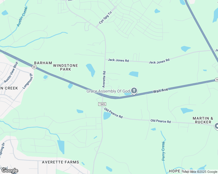 map of restaurants, bars, coffee shops, grocery stores, and more near 1420 Averette Road in Wake Forest