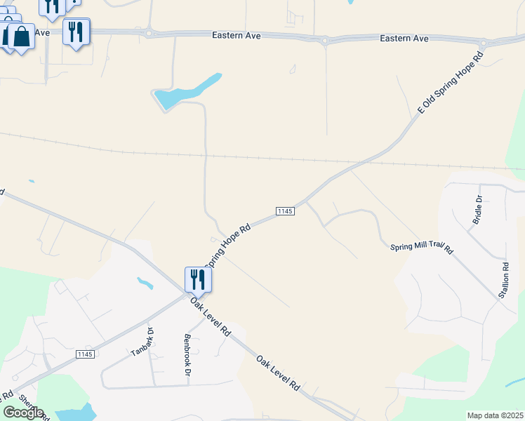 map of restaurants, bars, coffee shops, grocery stores, and more near 3548 East Old Spring Hope Road in Rocky Mount