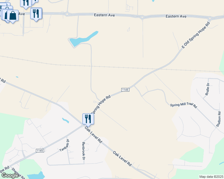 map of restaurants, bars, coffee shops, grocery stores, and more near 3548 East Old Spring Hope Road in Rocky Mount