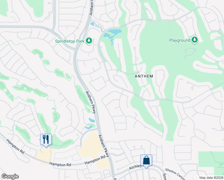 map of restaurants, bars, coffee shops, grocery stores, and more near 4 Highland Creek Drive in Henderson
