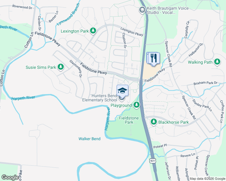 map of restaurants, bars, coffee shops, grocery stores, and more near 12 Prescott Place in Franklin