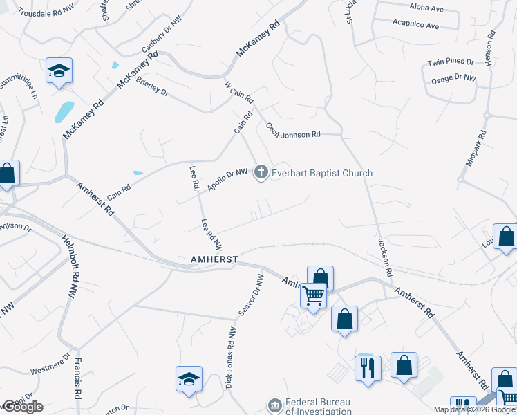 map of restaurants, bars, coffee shops, grocery stores, and more near 6435 Vance Lane in Knoxville