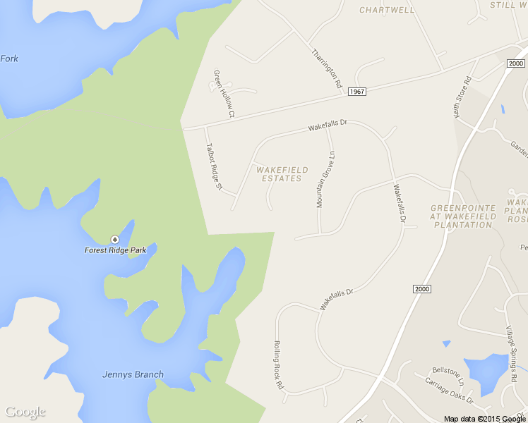 map of restaurants, bars, coffee shops, grocery stores, and more near 1816 Oatlands Court in Wake Forest