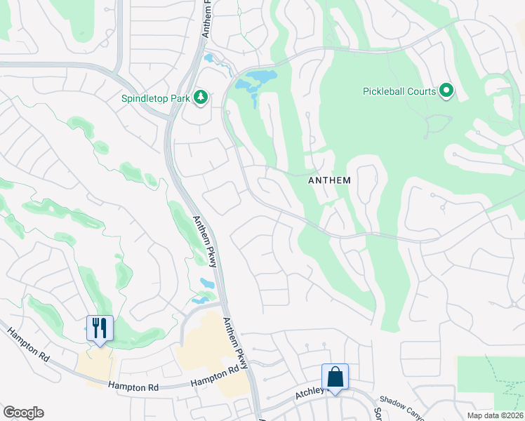 map of restaurants, bars, coffee shops, grocery stores, and more near 4 Highland Creek Drive in Henderson