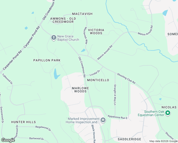 map of restaurants, bars, coffee shops, grocery stores, and more near 12108 Old Creedmoor Road in Raleigh