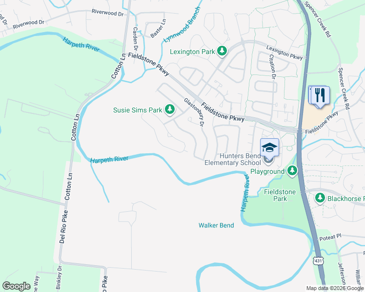 map of restaurants, bars, coffee shops, grocery stores, and more near 488 Essex Park Circle in Franklin