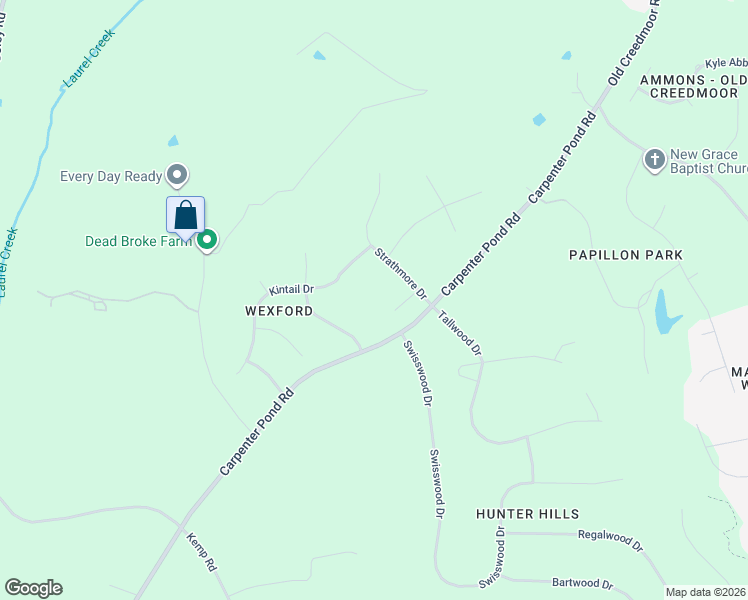 map of restaurants, bars, coffee shops, grocery stores, and more near 12 King William Court in Raleigh