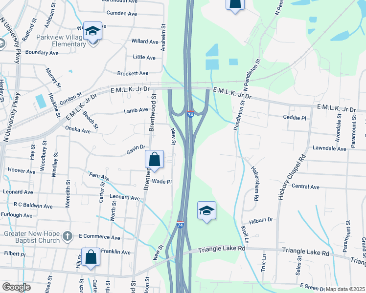 map of restaurants, bars, coffee shops, grocery stores, and more near in High Point