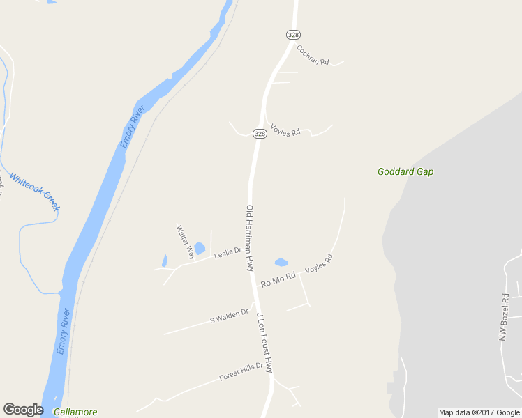 map of restaurants, bars, coffee shops, grocery stores, and more near 2363 Old Harriman Highway in Harriman