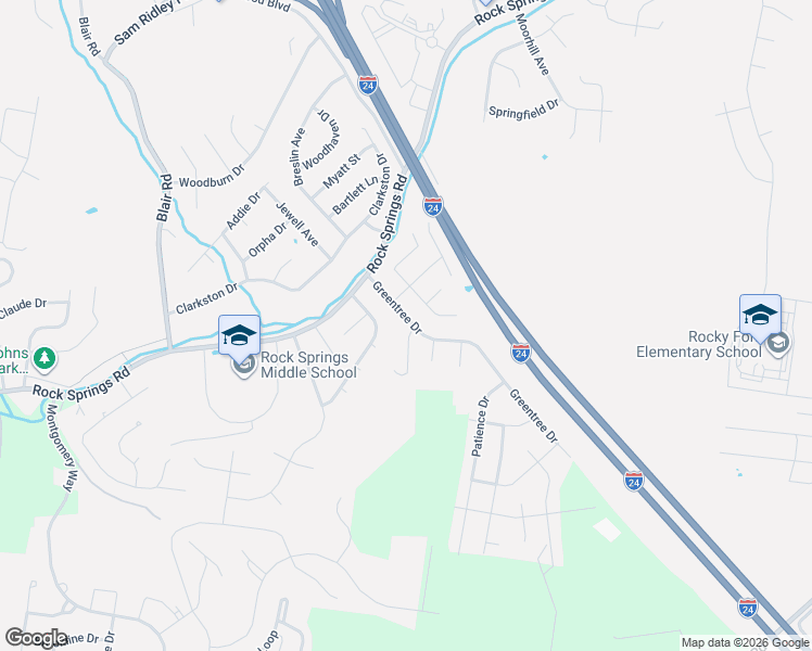 map of restaurants, bars, coffee shops, grocery stores, and more near 2974 Greentree Drive in Smyrna