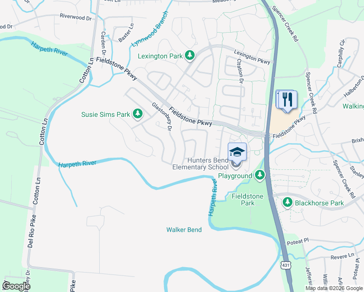 map of restaurants, bars, coffee shops, grocery stores, and more near 3044 Wilcot Way in Franklin