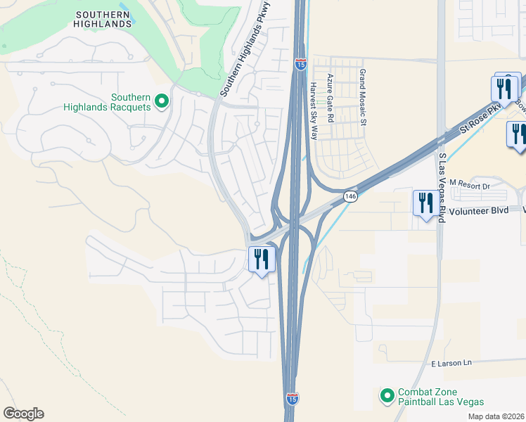 map of restaurants, bars, coffee shops, grocery stores, and more near 12546 Mosticone Way in Las Vegas