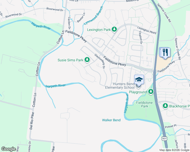 map of restaurants, bars, coffee shops, grocery stores, and more near 488 Essex Park Circle in Franklin
