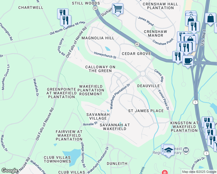 map of restaurants, bars, coffee shops, grocery stores, and more near 3010 Imperial Oaks Drive in Raleigh