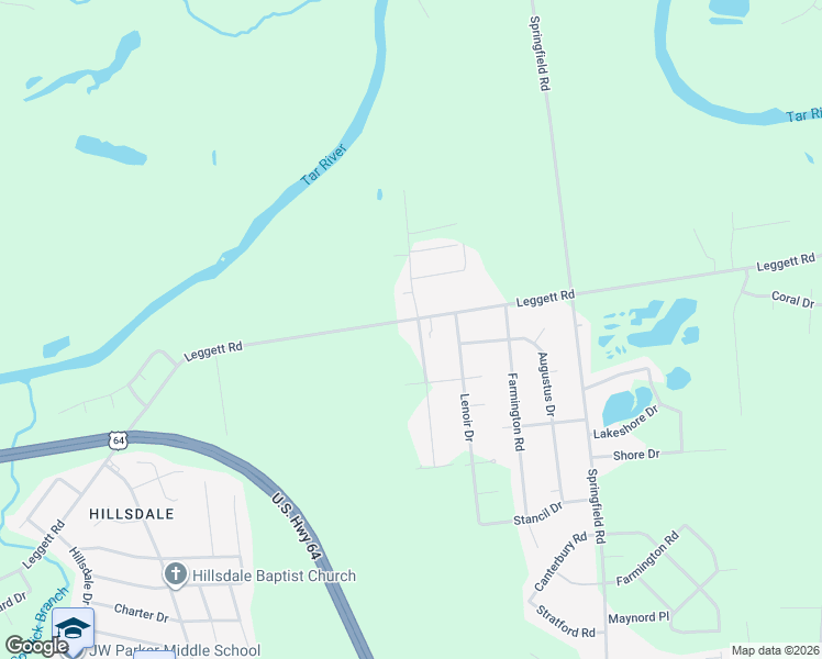map of restaurants, bars, coffee shops, grocery stores, and more near 1629 Leggett Road in Rocky Mount