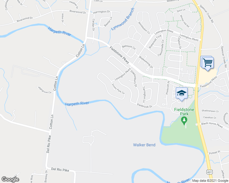 map of restaurants, bars, coffee shops, grocery stores, and more near 493 Essex Park Circle in Franklin