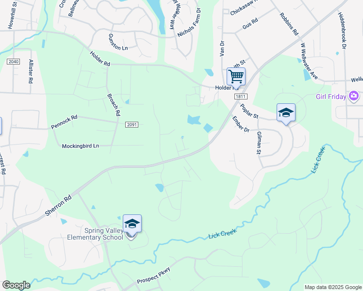 map of restaurants, bars, coffee shops, grocery stores, and more near 3009 Worthy Way in Durham