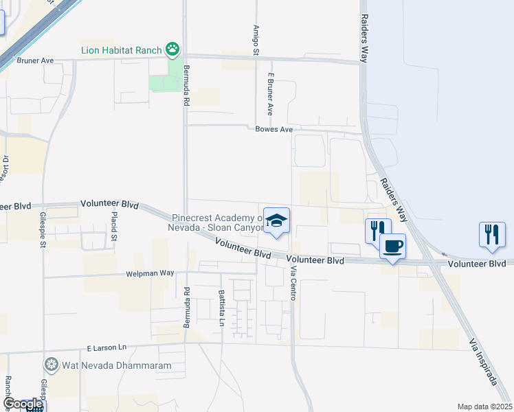 map of restaurants, bars, coffee shops, grocery stores, and more near 11088 Amigo Street in Henderson