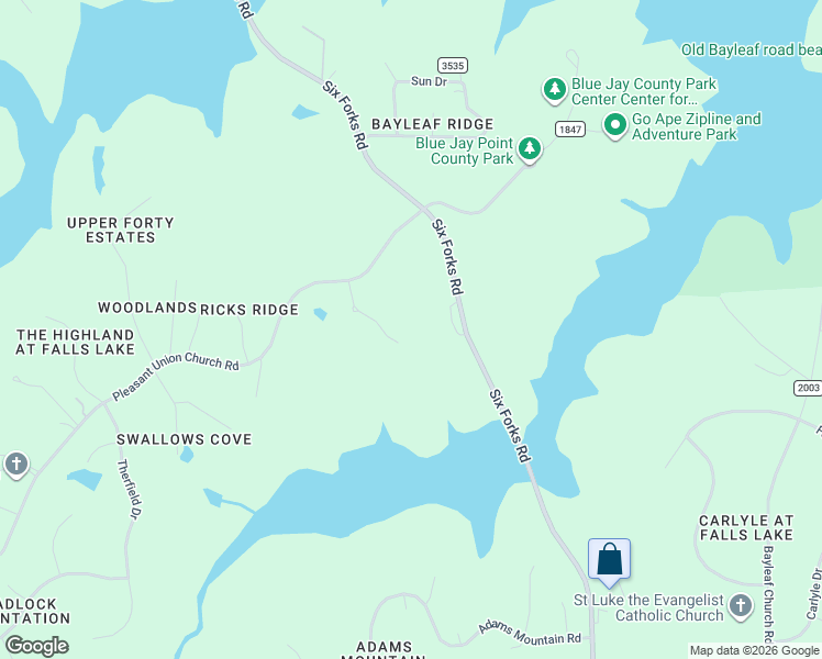 map of restaurants, bars, coffee shops, grocery stores, and more near 12317 Wingspread Way in Raleigh