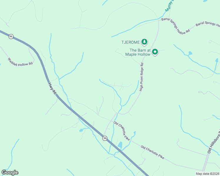 map of restaurants, bars, coffee shops, grocery stores, and more near 1125 Hunting Creek Road in Franklin