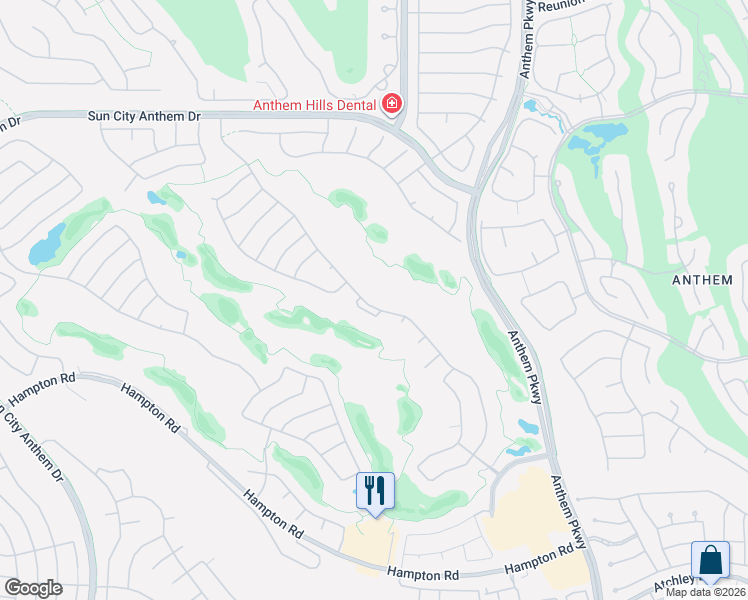 map of restaurants, bars, coffee shops, grocery stores, and more near 2617 Allendale Circle in Henderson