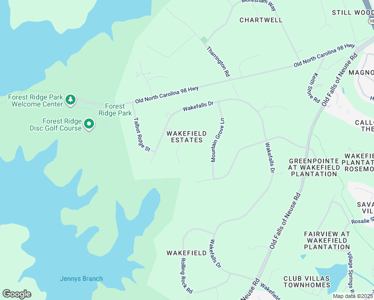 map of restaurants, bars, coffee shops, grocery stores, and more near 1809 Oatlands Court in Wake Forest