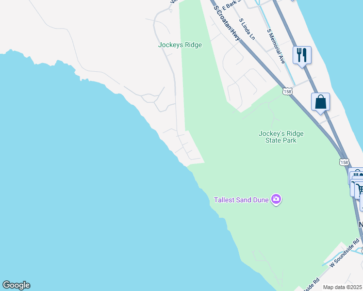 map of restaurants, bars, coffee shops, grocery stores, and more near 500-T5 Villa Dunes Drive in Nags Head