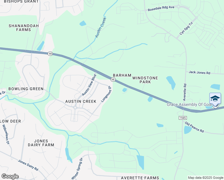map of restaurants, bars, coffee shops, grocery stores, and more near 2013 Longmont Drive in Wake Forest