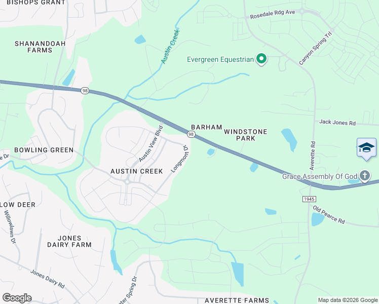 map of restaurants, bars, coffee shops, grocery stores, and more near 2013 Longmont Drive in Wake Forest