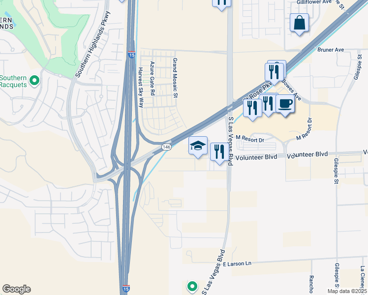 map of restaurants, bars, coffee shops, grocery stores, and more near 870 Rettigdale Way in Las Vegas