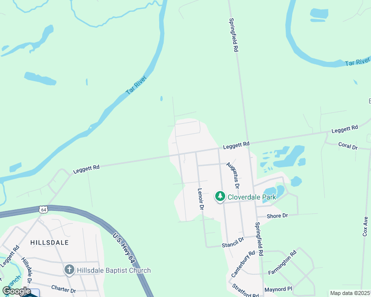 map of restaurants, bars, coffee shops, grocery stores, and more near 1704 Leggett Road in Rocky Mount