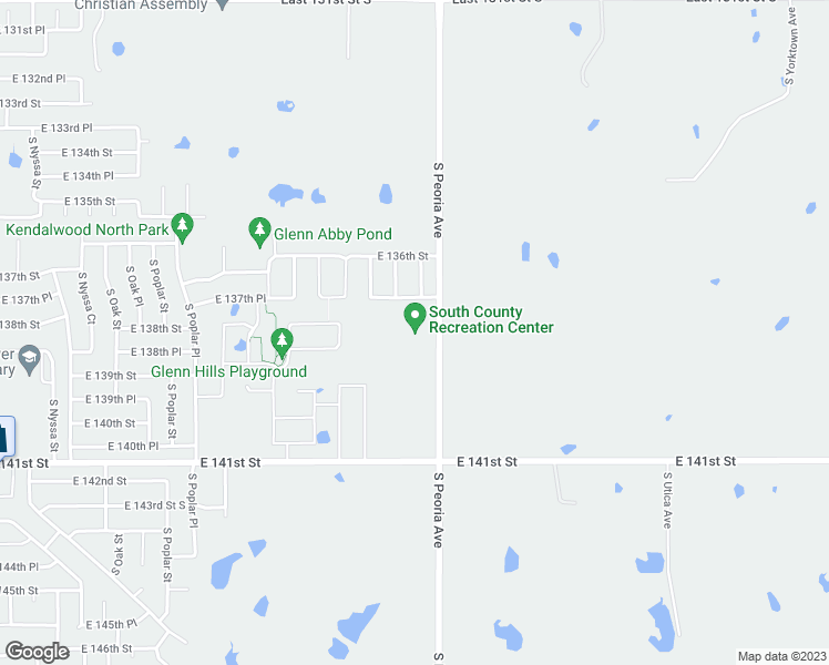 map of restaurants, bars, coffee shops, grocery stores, and more near 13800 South Peoria Avenue in Bixby