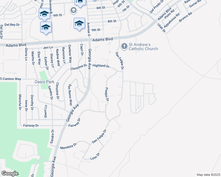 map of restaurants, bars, coffee shops, grocery stores, and more near 1413 Pueblo Drive in Boulder City
