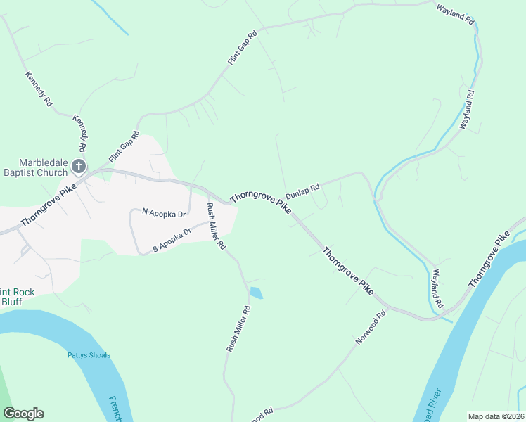 map of restaurants, bars, coffee shops, grocery stores, and more near 6225 Thorngrove Pike in Knoxville