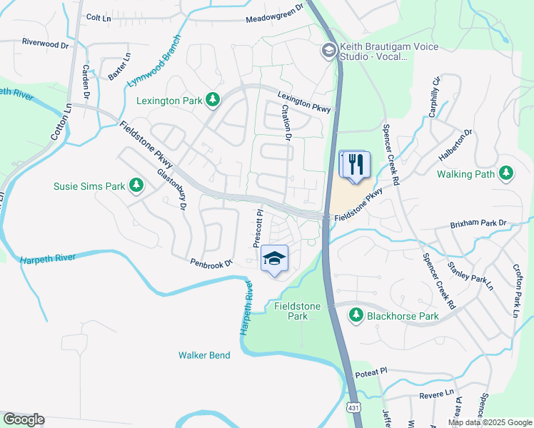 map of restaurants, bars, coffee shops, grocery stores, and more near 55 Banwell Park in Franklin