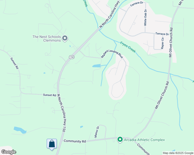 map of restaurants, bars, coffee shops, grocery stores, and more near 335 Shutt Hartman Boulevard in Clemmons