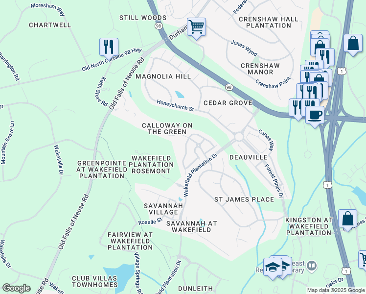 map of restaurants, bars, coffee shops, grocery stores, and more near 3049 Imperial Oaks Drive in Raleigh