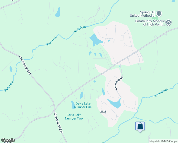 map of restaurants, bars, coffee shops, grocery stores, and more near Perrywood Street in High Point