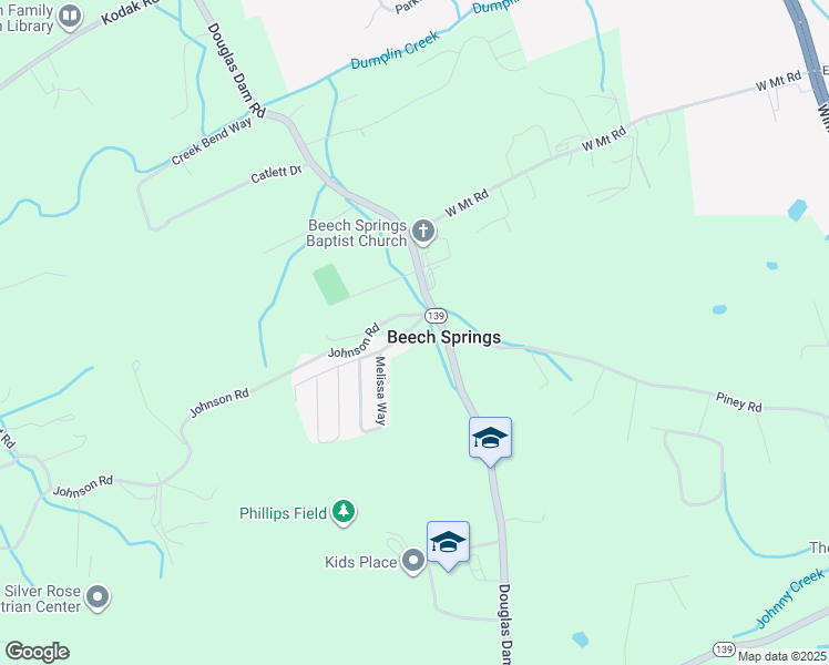 map of restaurants, bars, coffee shops, grocery stores, and more near 422 Johnson Road in Kodak