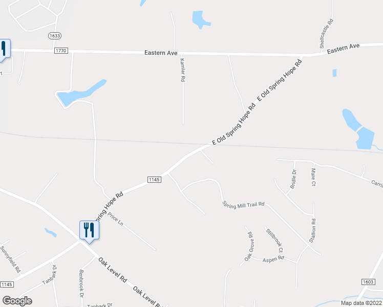 map of restaurants, bars, coffee shops, grocery stores, and more near 3795 East Old Spring Hope Road in Rocky Mount