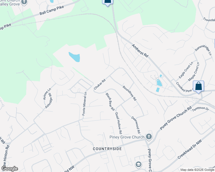 map of restaurants, bars, coffee shops, grocery stores, and more near 2337 Roundtree Road in Knoxville