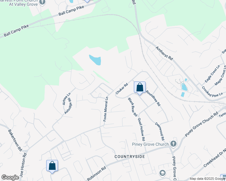 map of restaurants, bars, coffee shops, grocery stores, and more near 2313 Park Edge Way in Knoxville
