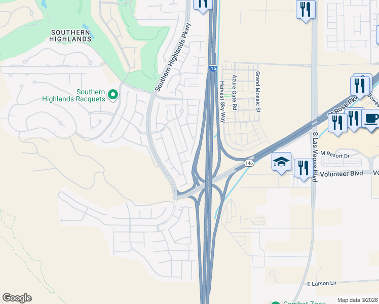 map of restaurants, bars, coffee shops, grocery stores, and more near 12472 Loggeta Way in Las Vegas