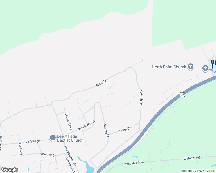 map of restaurants, bars, coffee shops, grocery stores, and more near 115 Rosemont Lane in Harriman